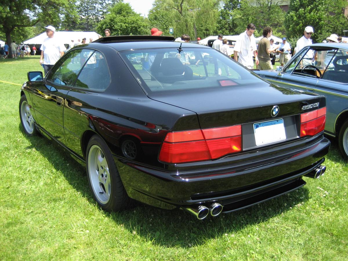 The 1995 BMW 850 CSi parked on grass