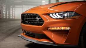 orange Ford Mustang