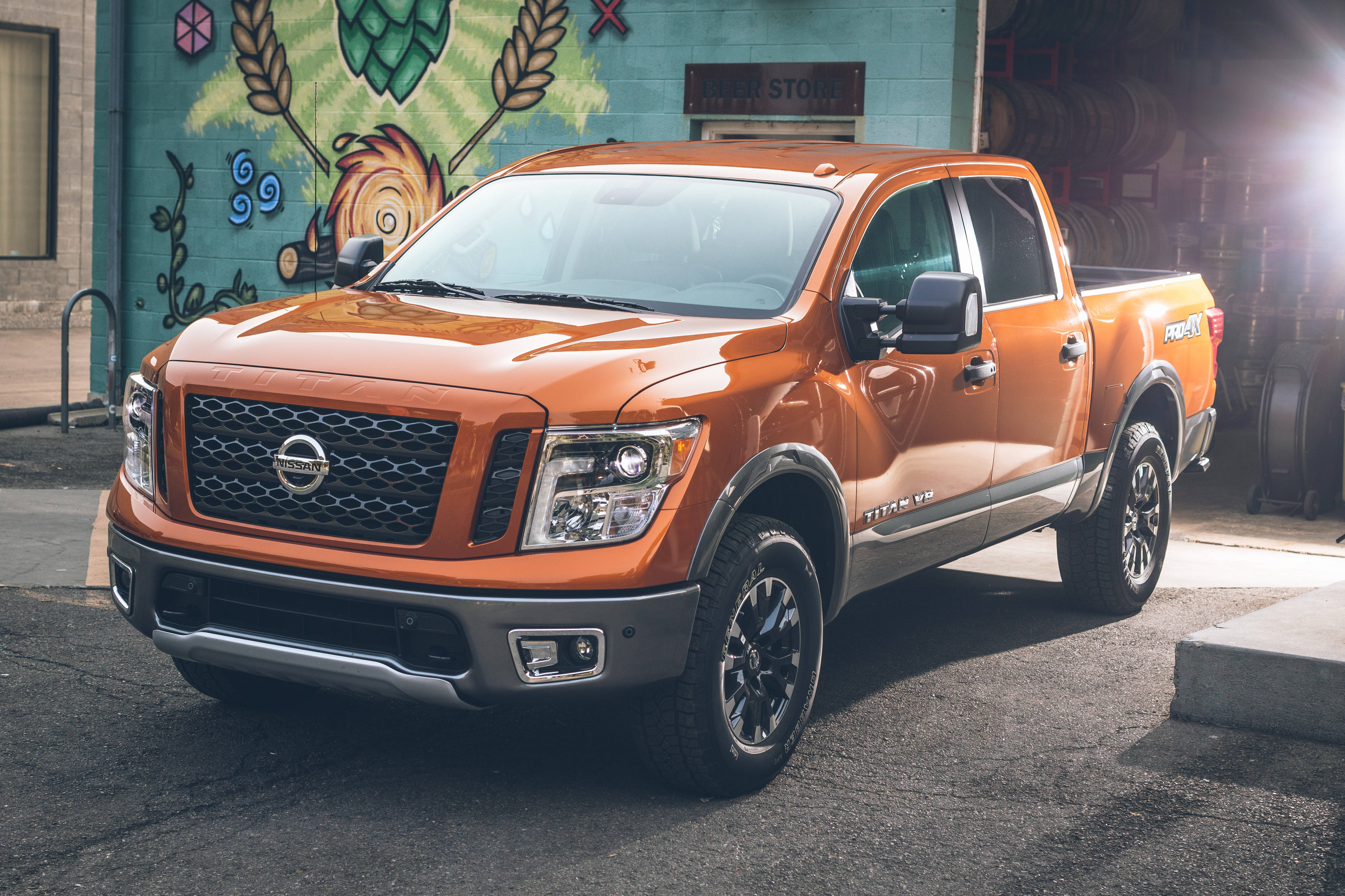 2019 Nissan TITAN Pro4X parked in the city