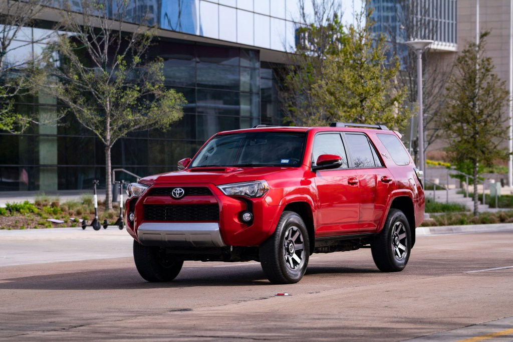 A red TRD Pro model