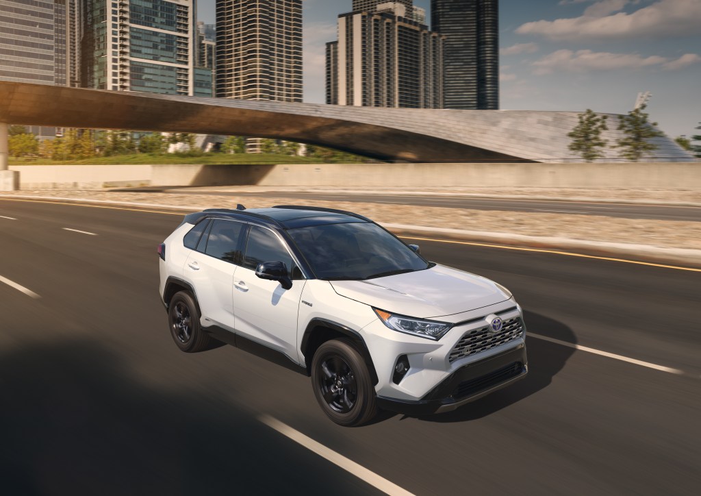 2020 Toyota RAV4 compact crossover SUV driving on the highway