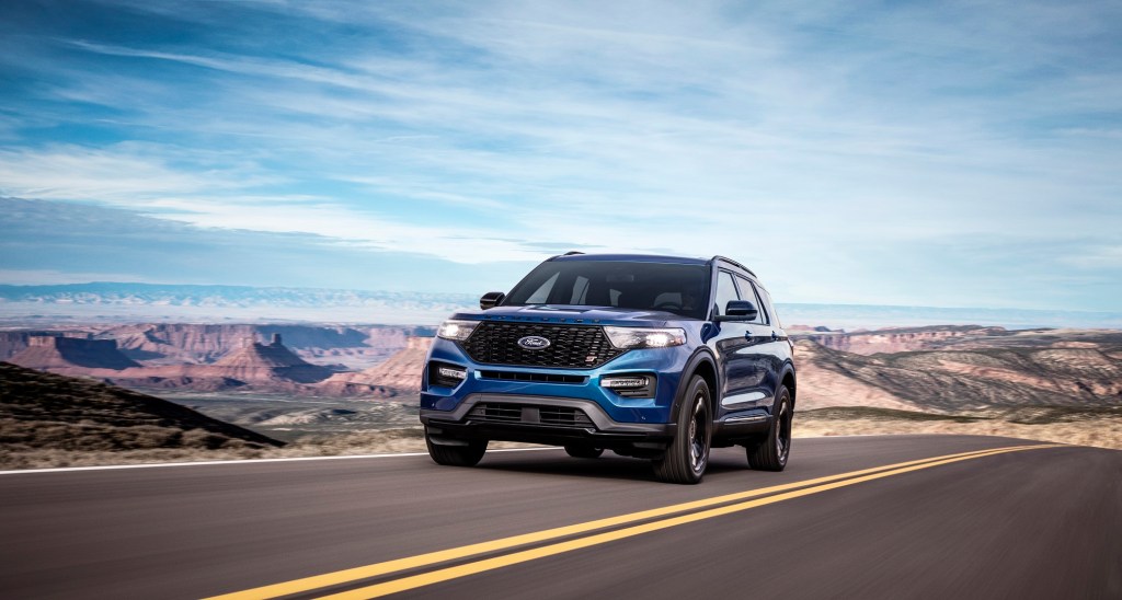 2020 Ford Explorer ST driving down the road