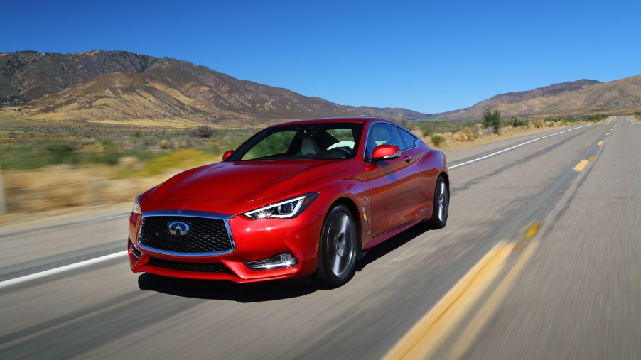 The Q60 brings INFINITI’s powerful design language into the sports coupe segment with remarkable success, with its daring curves, deep creases, and flowing lines intensifying its low, wide, powerful stance. The look is progressive and modern, yet dynamic and moving.