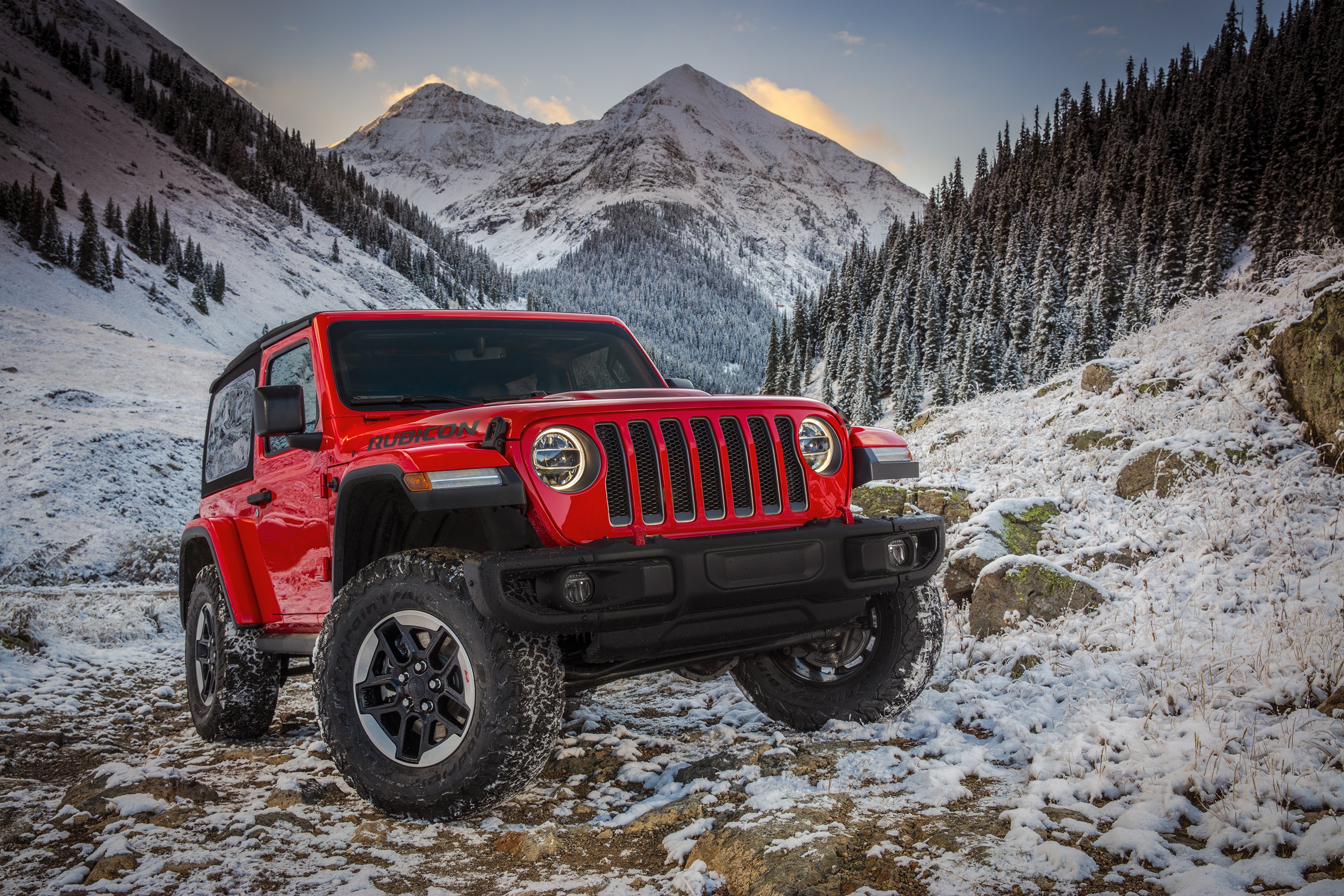The Jeep death wobble impacts the Wrangler seen here on a mountain