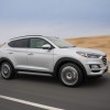 A white 2019 Hyundai Tucson on the track.