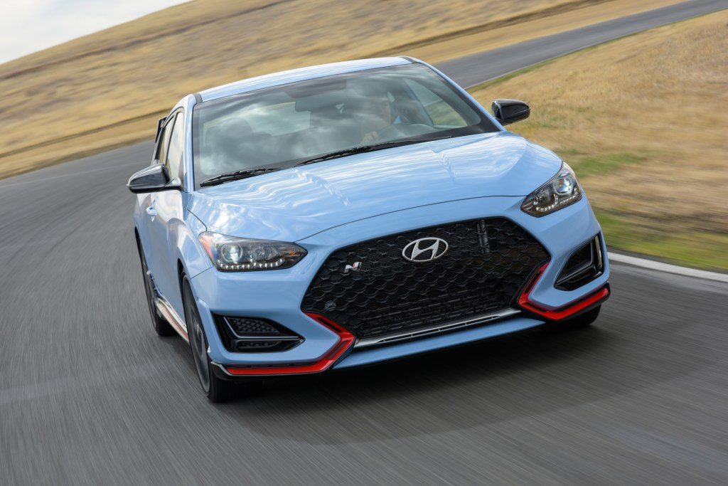 2019 Hyundai Veloster N driving on track 