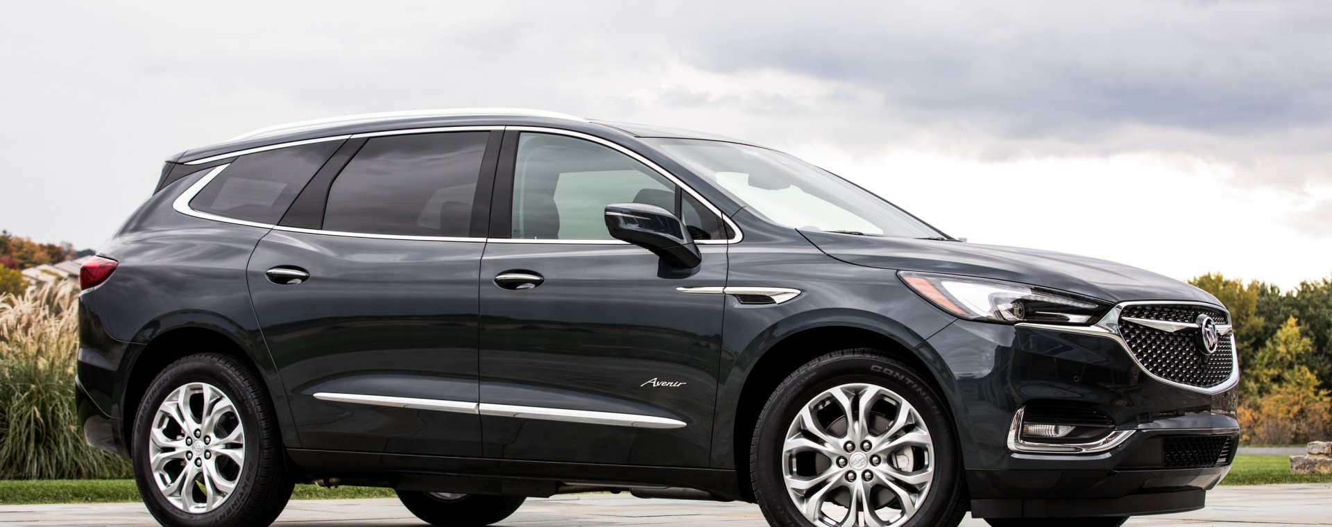 Immaculate 2019 Buick Enclave Made the List of SUVs that depreciate the fastest, pictured on pavement under an overcast sky