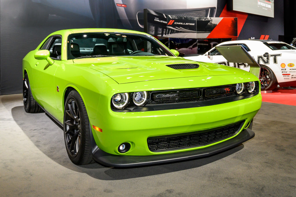 New York International Auto Show - bright green Dodge Challenger