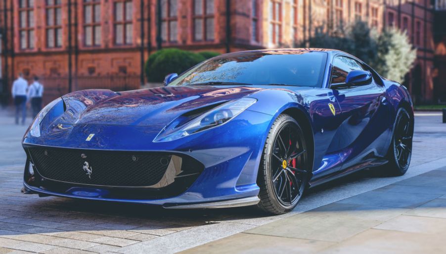 A blue Ferrari 812 Superfast