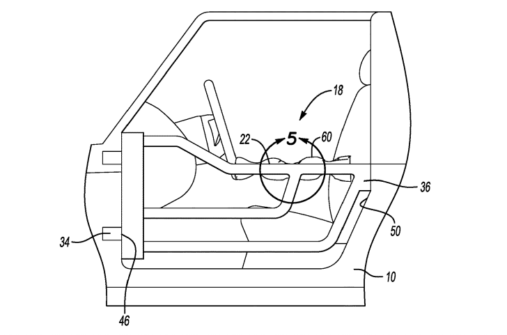 A schematic of Ford's tube door inflation device patent