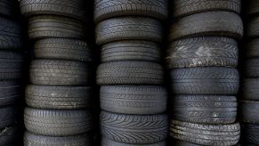 Stacks of old, used tires