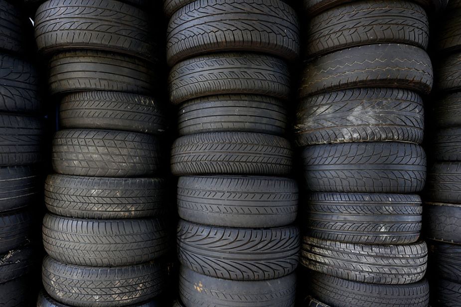 Stacks of old, used tires