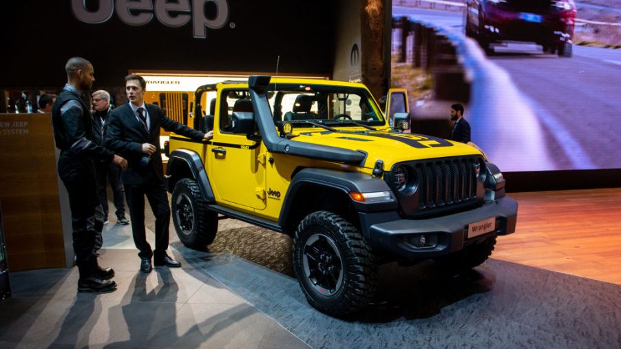 2019 Jeep Wrangler is displayed at the Geneva International Motor Show