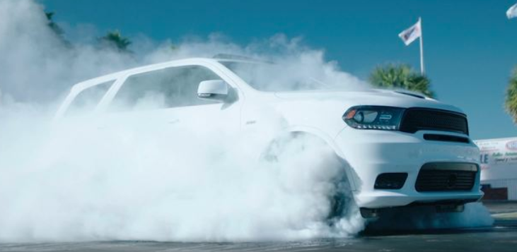 2020 Dodge Durango Burnout, smoke coming from the tires