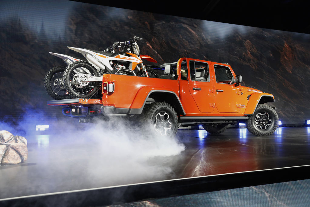 The Jeep Gladiator for 2020 towing two dirtbikes