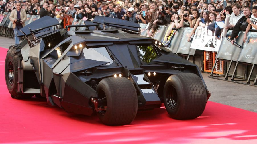 The Batmobile from 'The Dark Knight' on the red carpet
