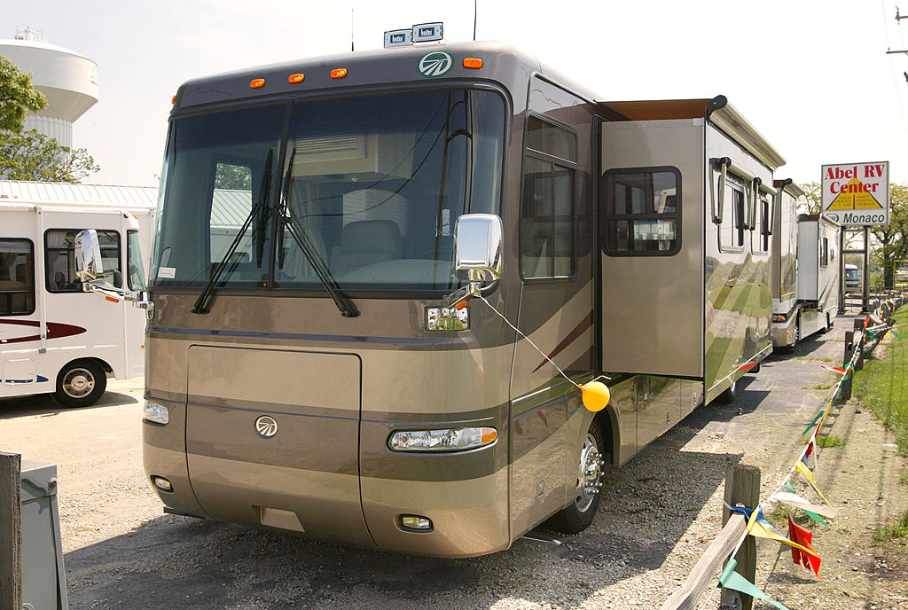 Campers and RVs at a dealer