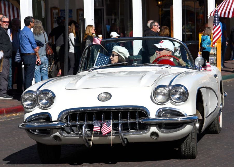 Classic car in a city