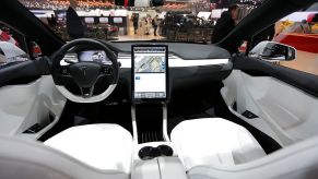 The interior of a Tesla Model X