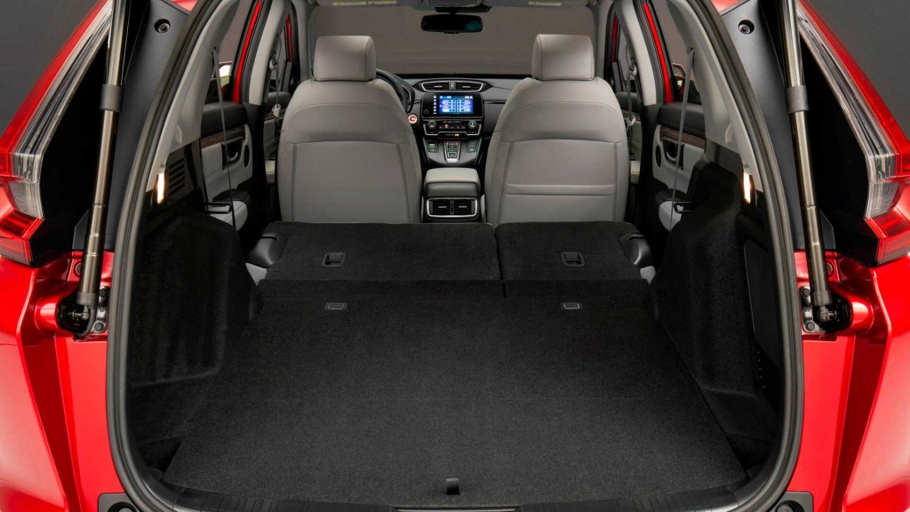 Honda CR-V Interior with the back row seats folded down.