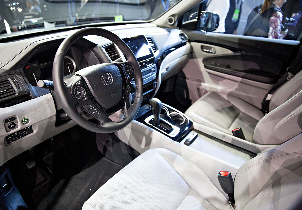 The interior of a 2017 Honda Ridgeline pickup truck