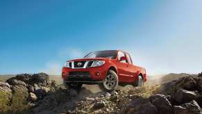 Nissan Frontier on a rocky trail
