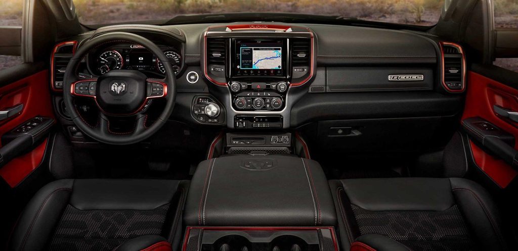 2019 Ram 1500 Rebel interior comes with plenty of badging and accessories