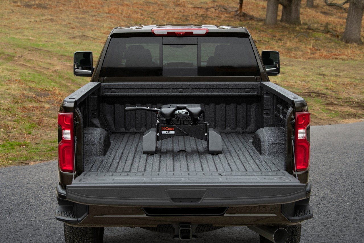 A 2020 Chevrolet Silverado 2500 HD High Country shows the size of its truck bed