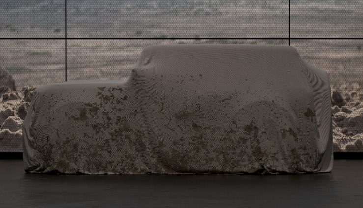 A sheet covers the 2020 Ford Bronco