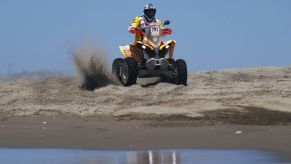A rider on a Can-Am Renegade ATV