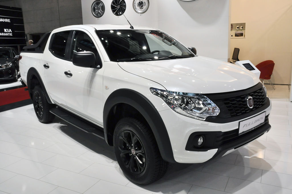 This 2018 Fiat Fullback is displayed during the Vienna Autoshow