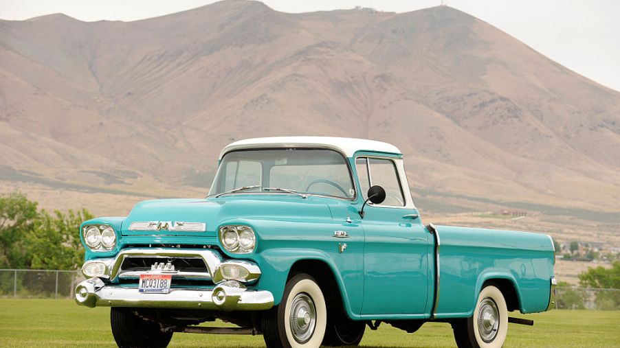 A 1958 GMC pickup truck is beautifully restored