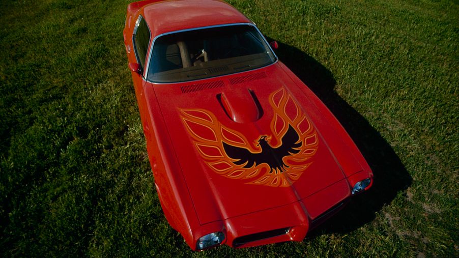 A red 1973 Pontiac Firebird