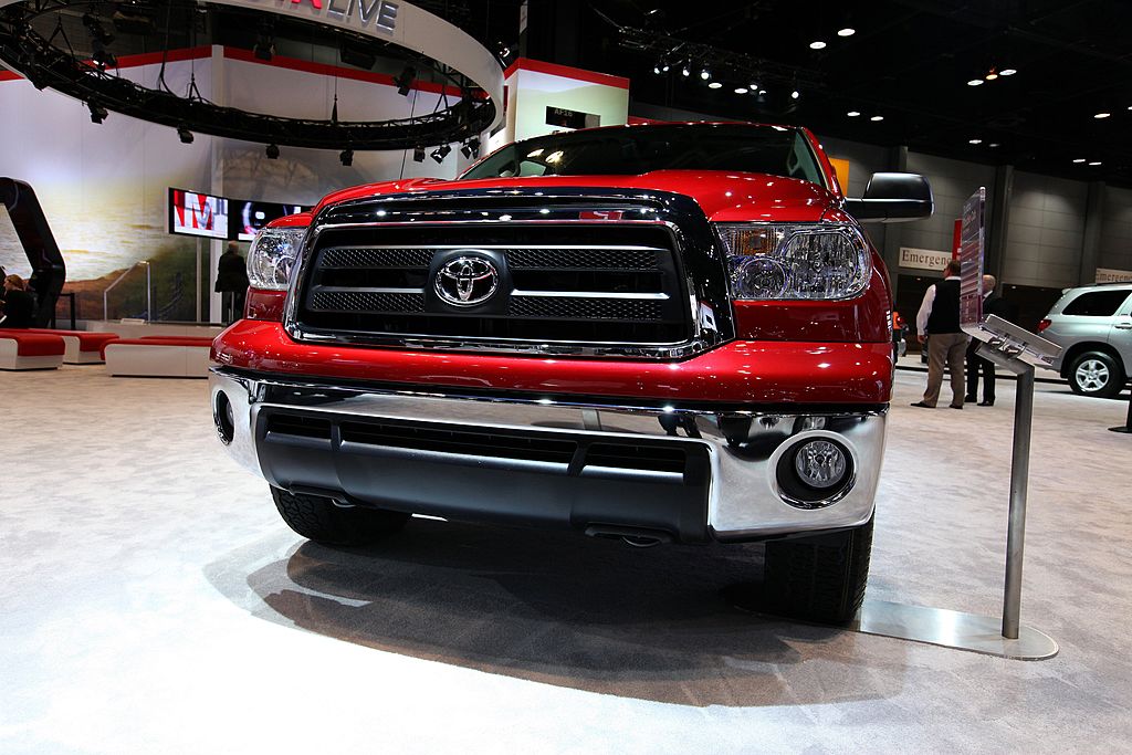 A second-generation Toyota Tundra on display.