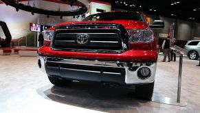 A second-generation Toyota Tundra on display.