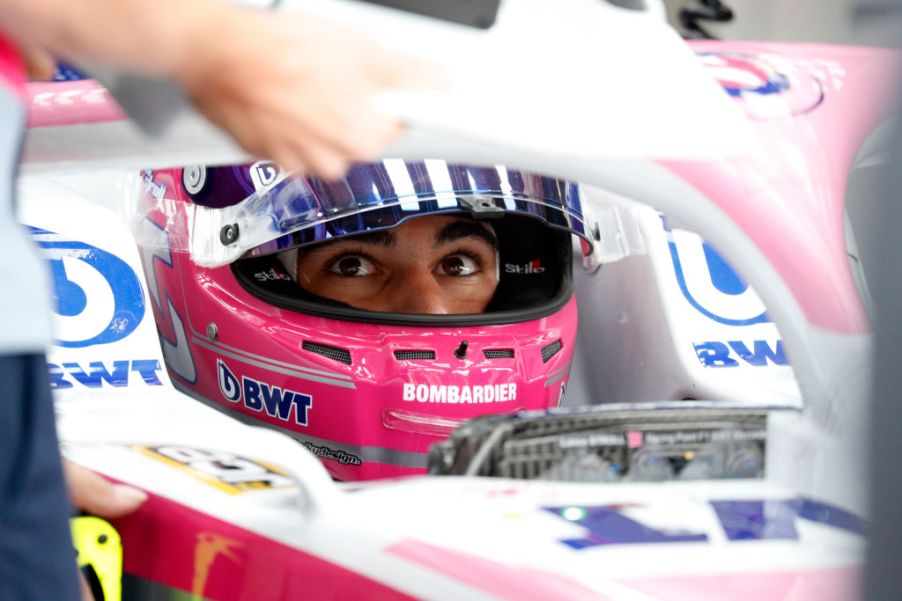 Lance Stroll of SportPesa Racing Point F1 Team sits in his racecar