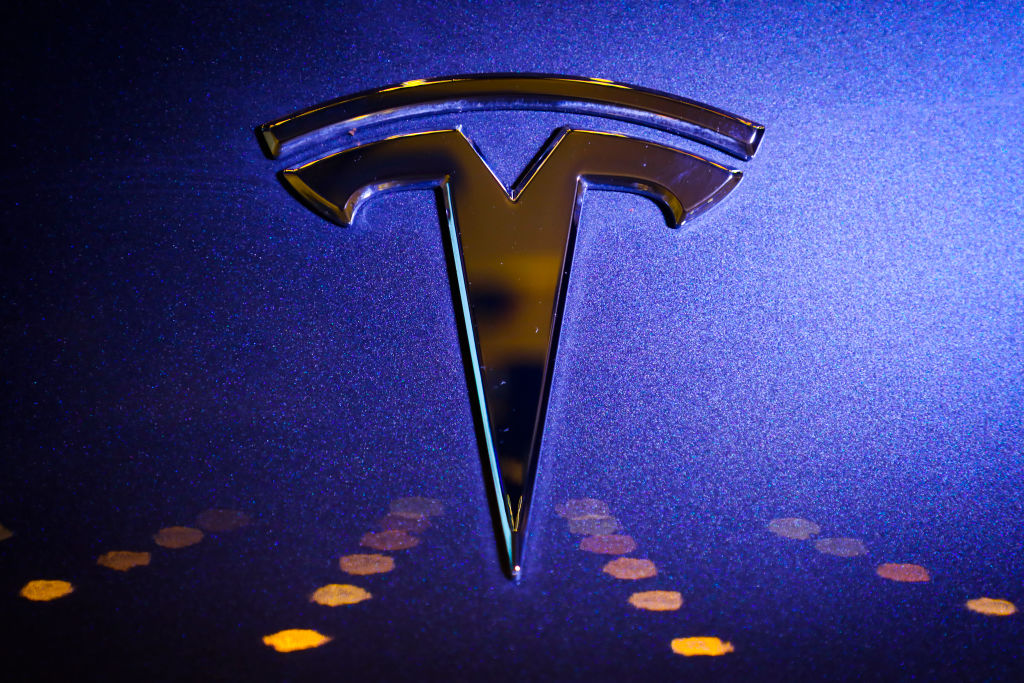 The Tesla logo that will appear on the new Tesla truck.
