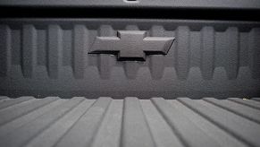 A pickup truck bed liner for a Chevy.
