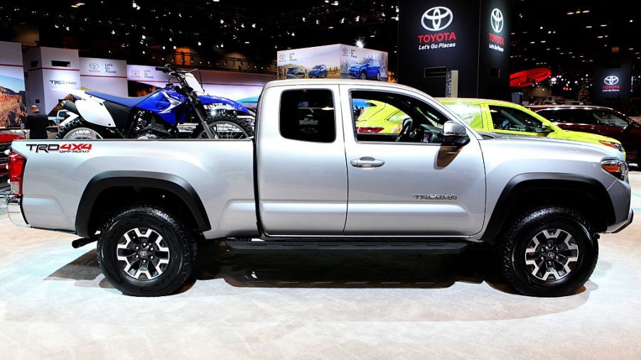 A Toyota Tacoma on display at a 2016 auto show