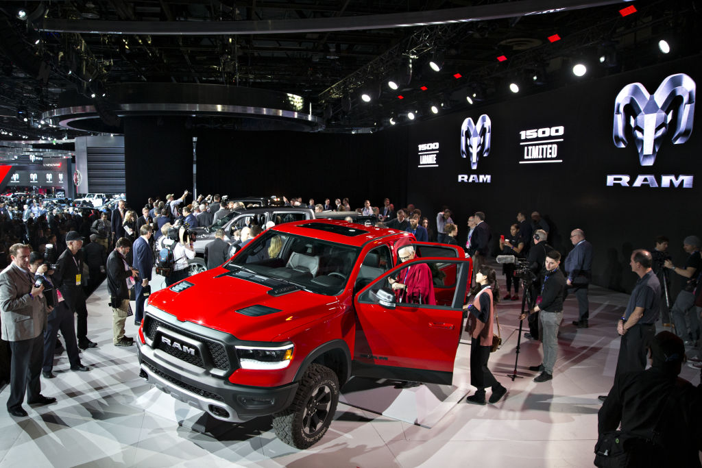 2019 Ram 1500 Rebel pickup truck is displayed during the 2018 North American International Auto Show