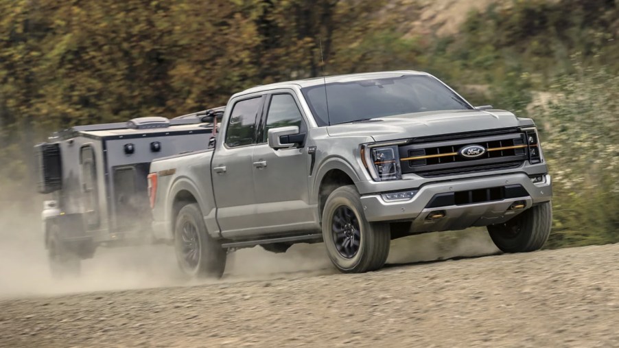 The 2023 Ford F-150 towing a trailer