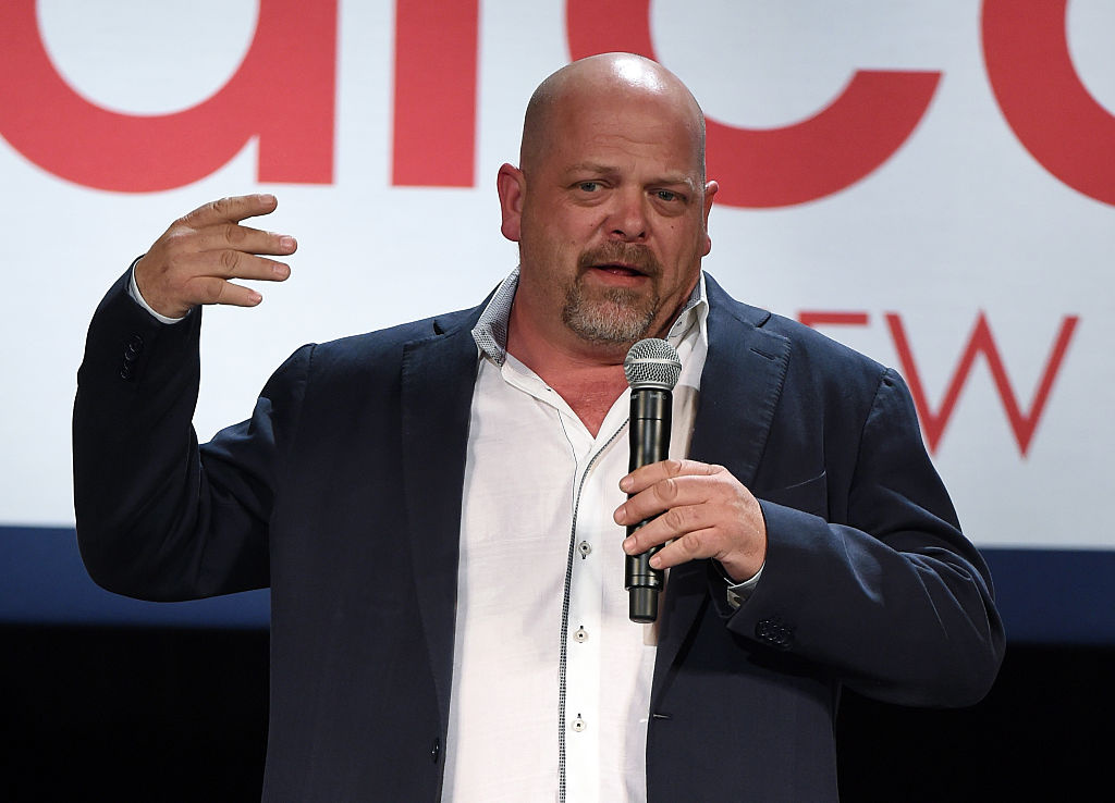 Rick Harrison speaks at a rally event.