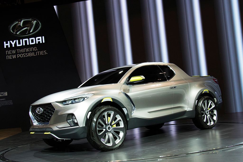 The new Hyundai Santa Cruz concept vehicle unveiled at the 2016 Canadian International Auto Show