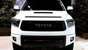 Front view of a white 2020 Toyota Tundra