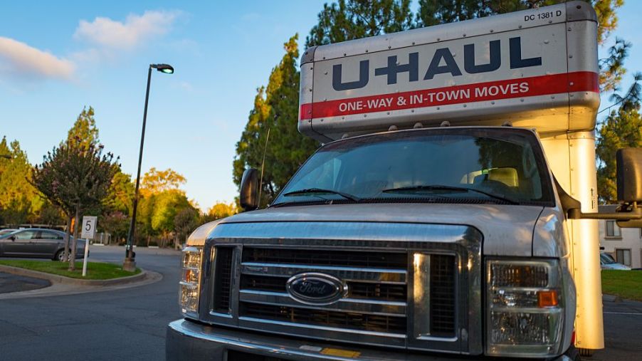 Front view of a U-Haul moving truck