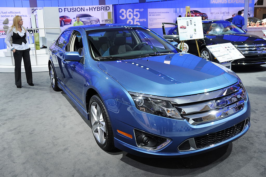 A 2010 Ford Fusion on display at an auto show