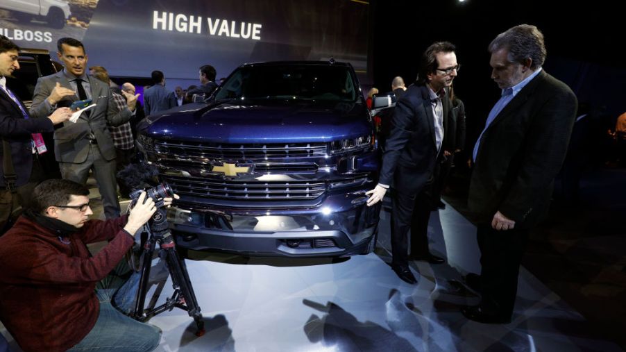The new 2019 Chevy Silverado 1500 on display at the North American International Auto Show