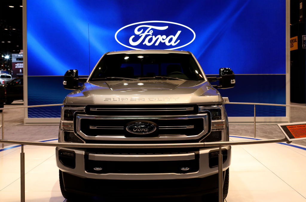 2020 Ford Super Duty on display.