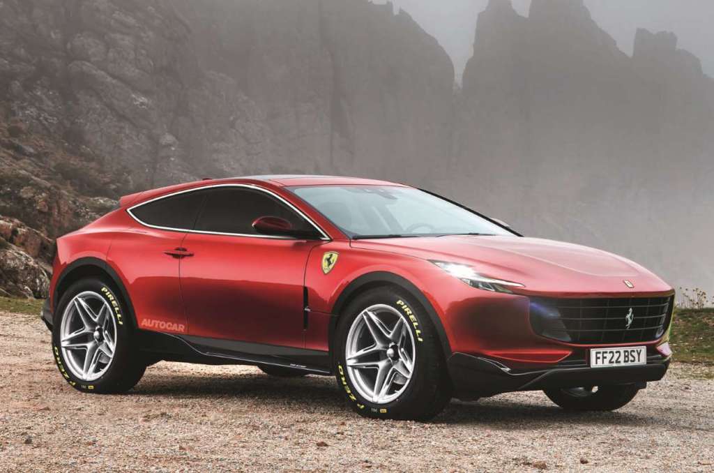 2022 Ferrari Purosangue SUV in the mountains