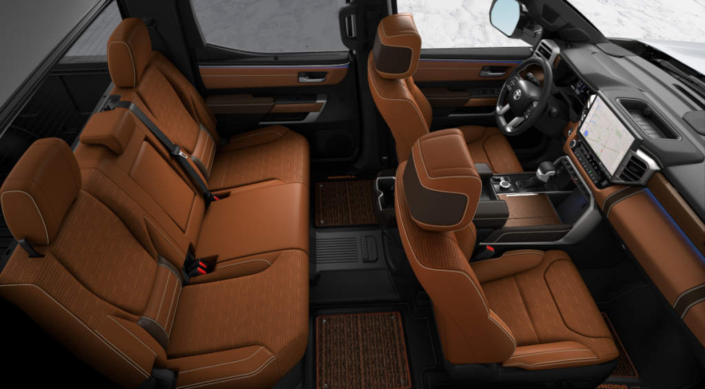 The overview of the 2023 Toyota Tundra 1794 Edition interior 